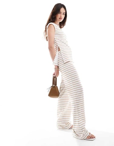 ASOS DESIGN vida byxor i set med kamelrand