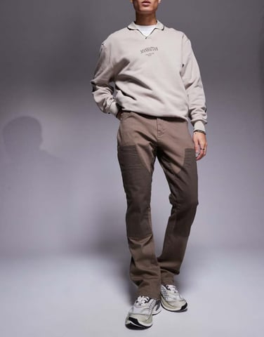 The Couture Club canvas snickarbyxor i brunt