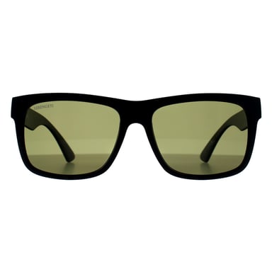 Serengeti Rectangle Mens Matte Black Mineral Green 555nm Polarized Positano