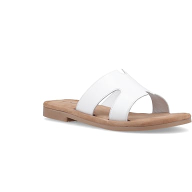 Hush Puppies Azalea Leer Dames Witte Sandalen