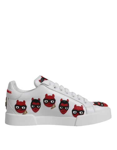 Dolce & Gabbana White Devil Face Portofino Sneakers Skor