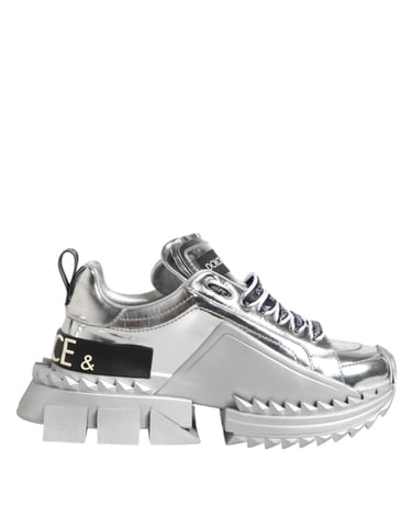 Dolce & Gabbana Silverläder Super Queen Sneakers Skor