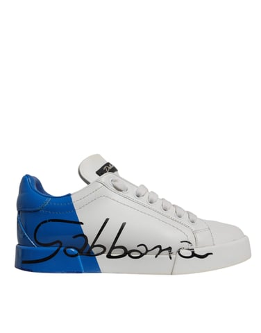 Dolce & Gabbana Vita Blå Logotyp Portofino Sneakers Skor