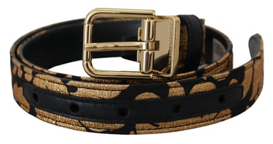 Dolce & Gabbana Multicolor Jacquard Leather Logo Buckle Belt