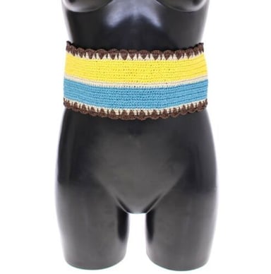 Dolce & Gabbana Gulrandig Bred Midje Raffiabälte