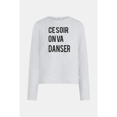 Penn & Ink S26f1830 83m-90 penn en ink sweater print grey mel. black