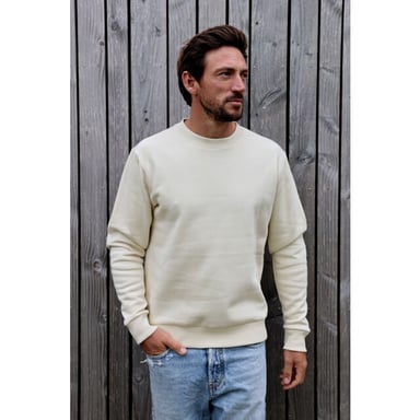 Kultivate 2401031006 basic crew 297 bone white heren sweater kultiv