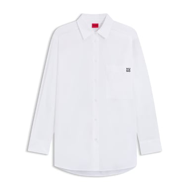 Hugo damesblouse met oversized pasvorm in wit