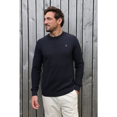 Kultivate 2501080800 kn vertical 319 dark navy heren trui kultiv