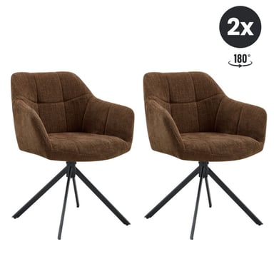 Multifurn 2x eetkamerstoel jesse stof choco