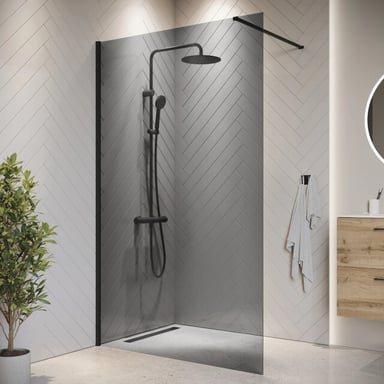 Badplaats Douchewand rizani 120 x 200 cm zwart – inloopdouche 8 mm