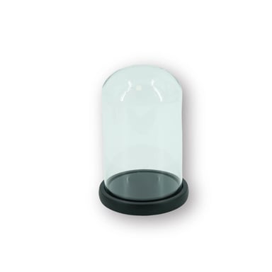 House Vitamin Bell jar glass/wood black 14x14x22 cm