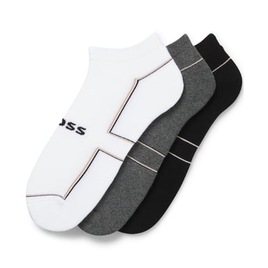 Heren Boss 3-pack enkelsokken in diverse kleuren