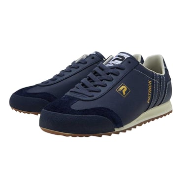 Patrick Mens Liverpool Leren Sneakers (Marineblauw/Off White)