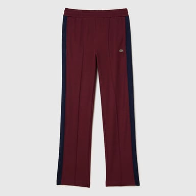 Lacoste damesjoggingbroek met open zoom en geweven details in rood