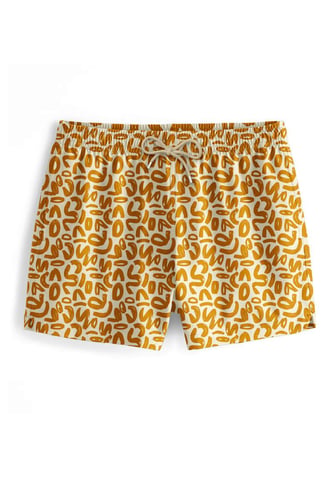 "Golden Geometric" Swim Shorts