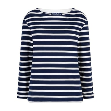 Red Button Sweater srb4755 terry stripe darkblue