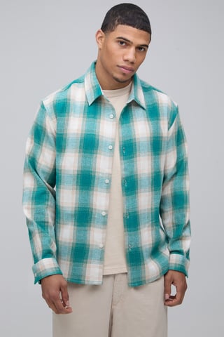 Oversized Brushed Check Shirt