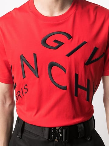 Givenchy Refracted broderad logotyp överdimensionerad röd t-shirt