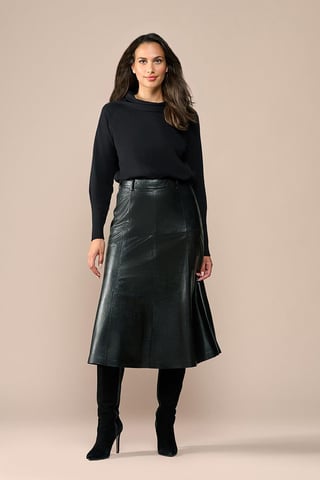 Delilah Leren Rok Zwart