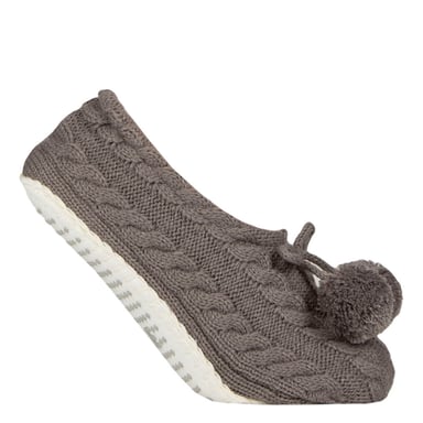 1 Paar Dames Kabelgebreide Moccasin Bootie - Warme Zachte Cosy Binnen Slippers