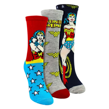 3 Paar Dames Katoenen Novelty Sokken - Wonder Woman Patroon Comfortabele Sokken