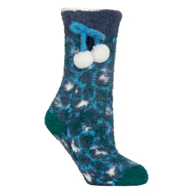 1 Par Damer Sherpa Fodrade Greppsockor - Varm Fluffig Mysig Halkfri Komfort