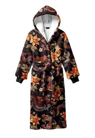 "Japanese Dragon" Sherpa Fleece Robe