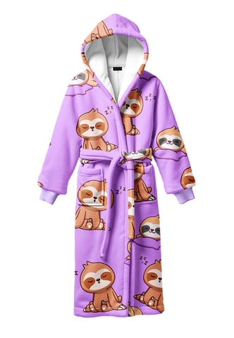 "Lazy Sloth" Sherpa Fleece Robe