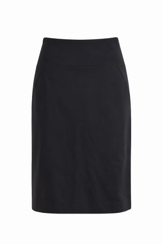 Classic High-Waist Pencil Skirt in Timeless Black