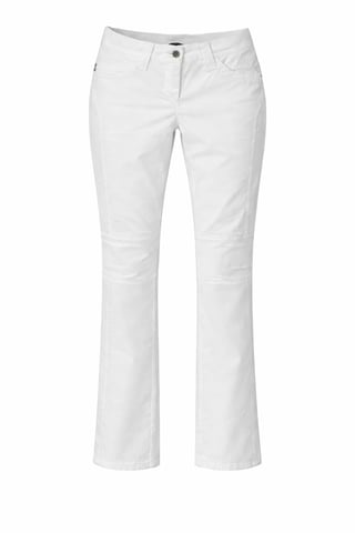 Slim-Fit White Pants with Subtle Knee Detailing