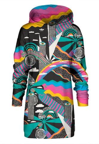 "Rainbow Landscape" Oversize Hoodie Dress