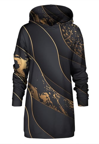 "Black and Gold" Oversize Hoodie Dress