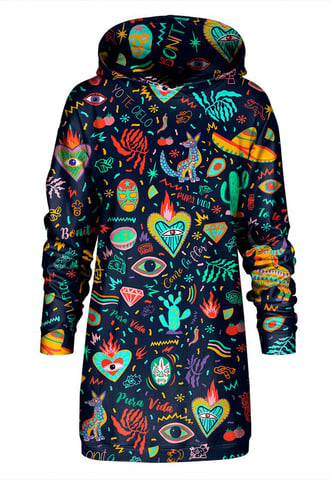"Colorful Mexico" Oversize Hoodie Dress