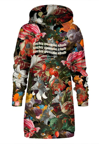 "Lucky People Club" Oversize Hoodie Dress