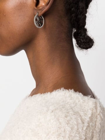 Silver Crystal Embellished Earrings