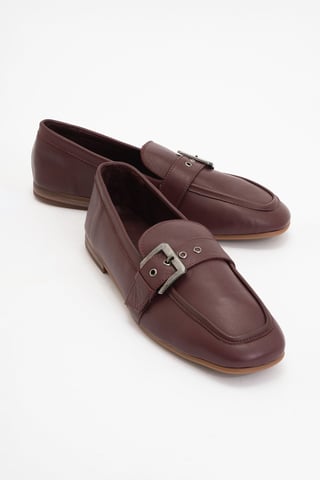 Jade Leather Flat Loafers Women