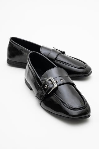Jade Leather Flat Loafers Women