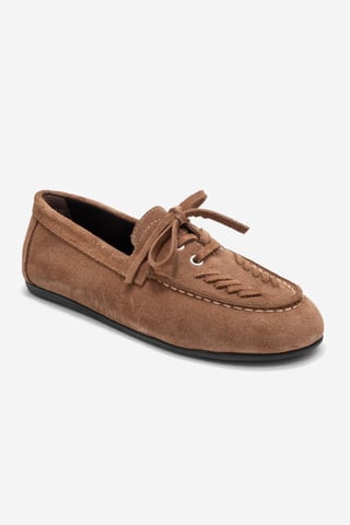 Lorven Läder Snörning Loafer Dam