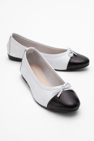 Rayne Cap Toe Leather Ballet Flats Women