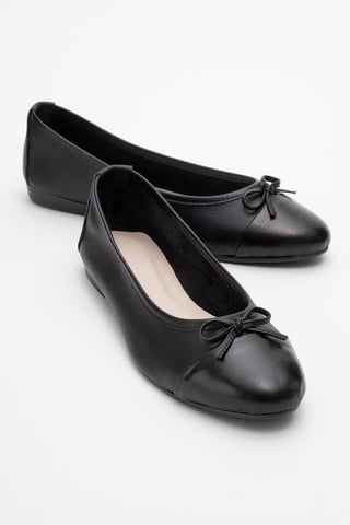 Rayne Cap Toe Leather Ballet Flats Women