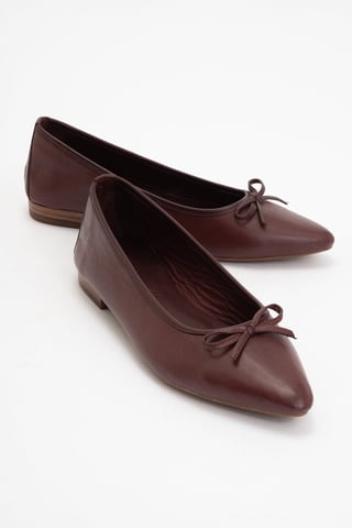 Ruby Leather Pointed Toe Flats