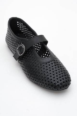MIRELLA Braided Leather Ballet Flats Women