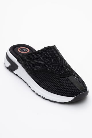 GLEA Mesh Rhinestone Mules Women