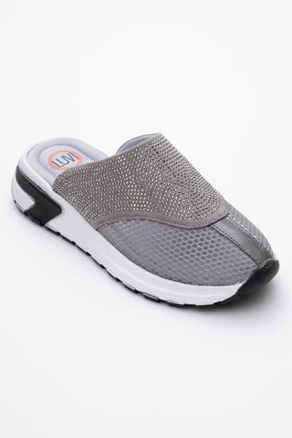 GLEA Mesh Rhinestone Mules Women