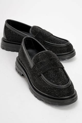 Babel Stone Embellished Suede Loafer Women