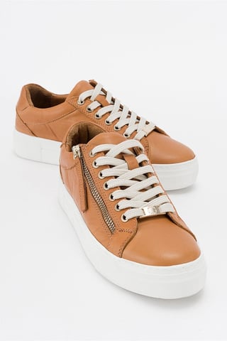 Beryl Leather Zip Sneaker Women