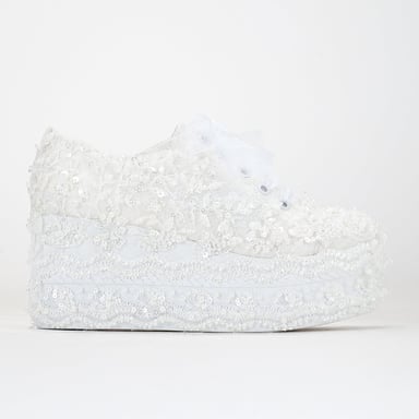 Florette Lace Bridal Platform Sneakers