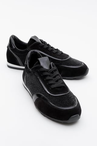Bonia Rhinestone Suede Leather Sneakers Women