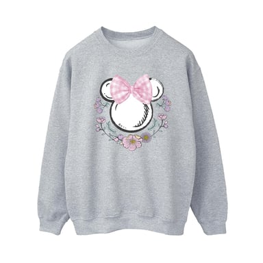 Disney Womens/Ladies Minnie Mouse Bows & Flowers Sweatshirt (Sport Grey)